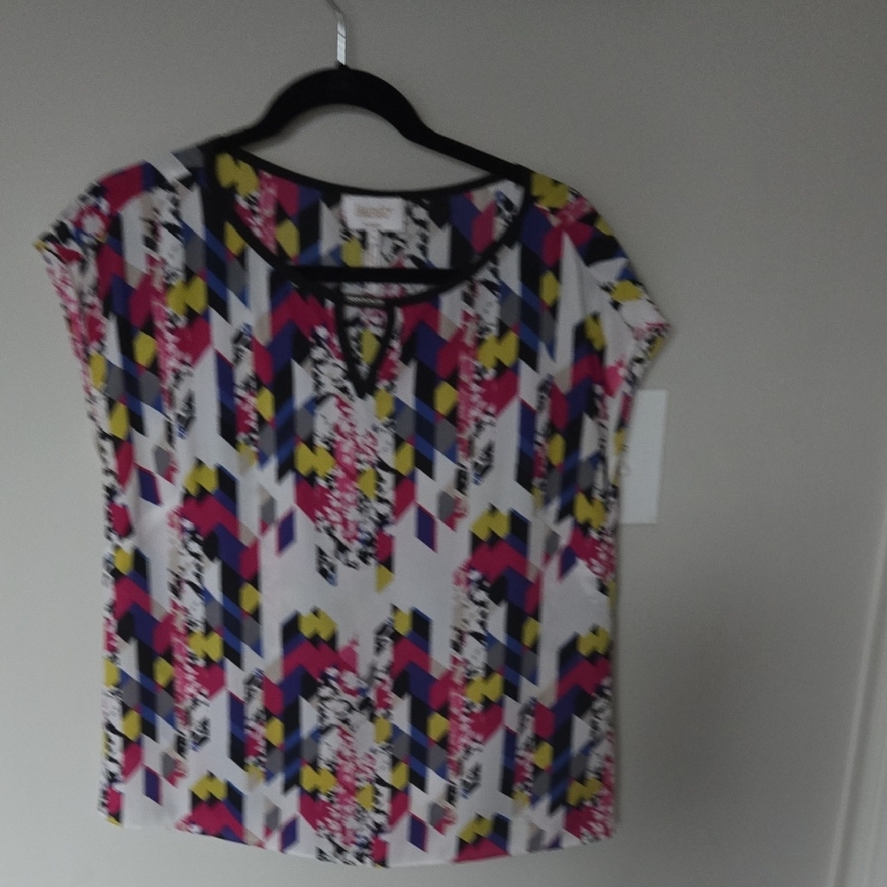 Laundry By Shelli Segal Multicolor Geometric Blouse